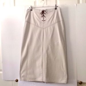 Of Khakis Vintage Women's long Midi Skirt - Size (L) - Beige